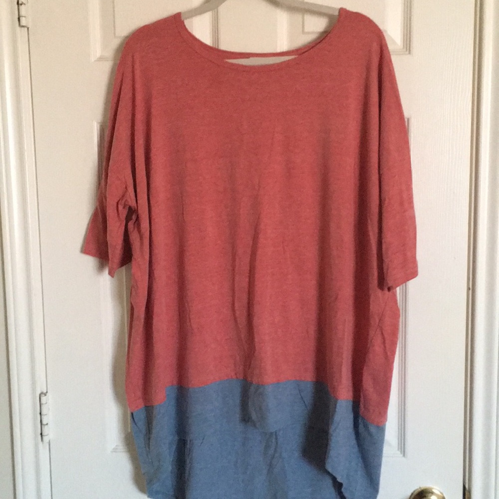 LulaRoe XL Irma pink and blue